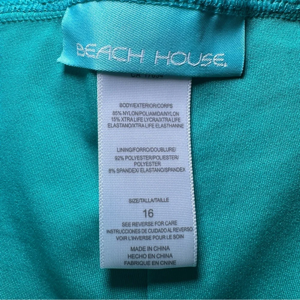 Beach House NWT Adjustable Side Tie Swimsuit Bottoms Size 16 Turquoise
